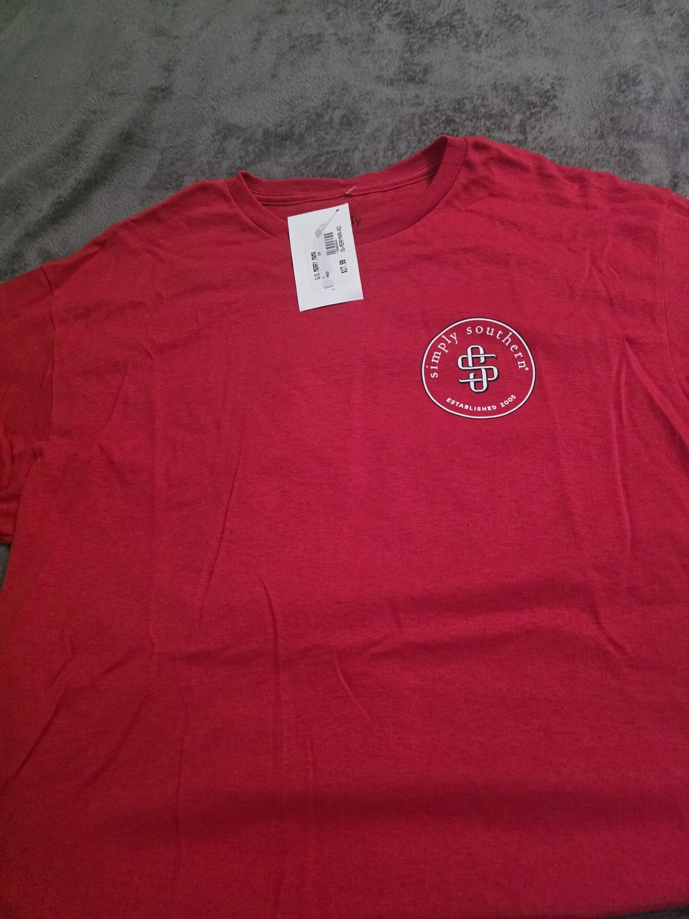 Simply Southern Red Merry Mama Plaid Santa Graphic Tee - Picture 2 of 3